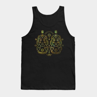 Gemini Zodiac Gold Abalone Tank Top